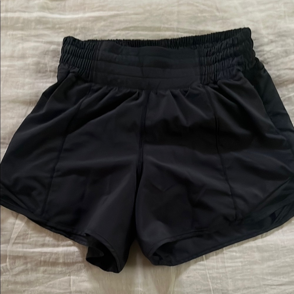 lululemon athletica Black Athletic Shorts Lightweight Elastic Waist, fully lined